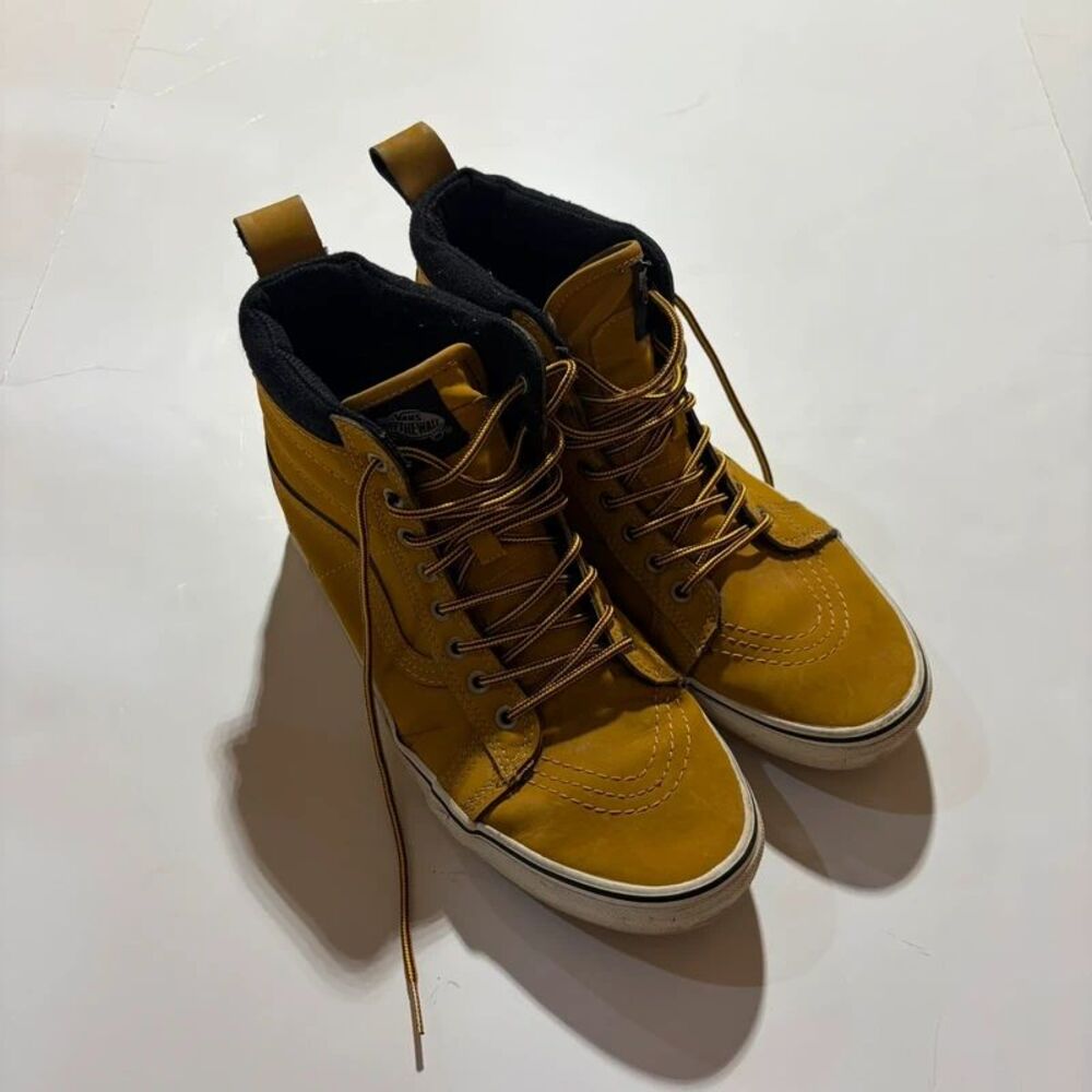 Vans Sk8-Hi honey colored skate shoes high tops